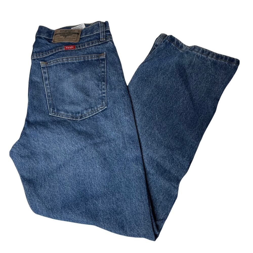 Wrangler Premium Quality Mens Straight Leg Jeans Medium Wash 33x30 96501DS Blue